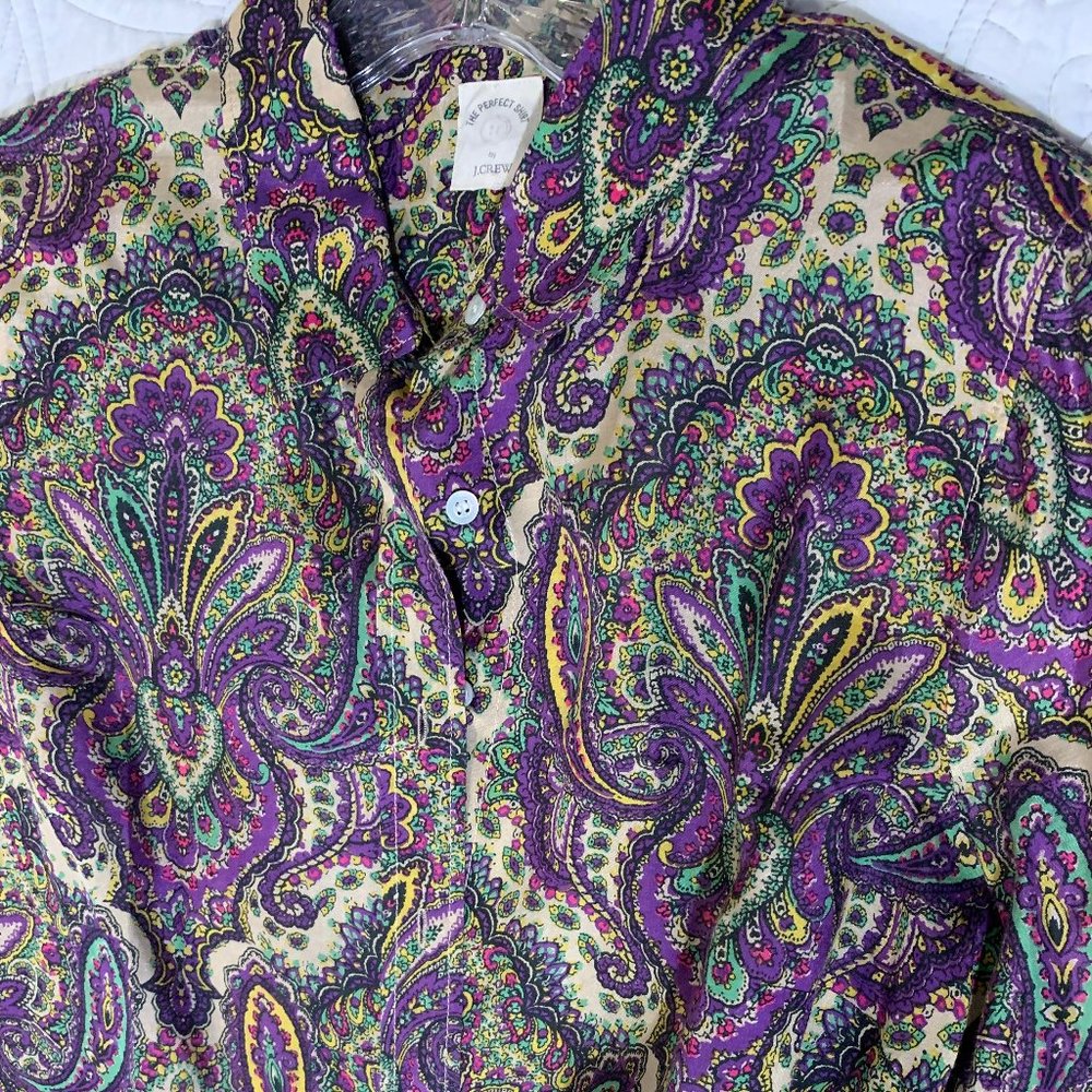 J. Crew Perfect Stretch Button Down Size 6 - image 1